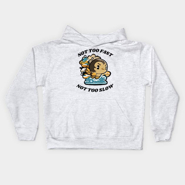 Flying Bird, not too fast, not too slow Kids Hoodie by micho2591